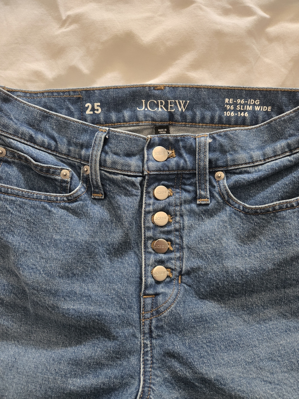 J. Crew High Rise Slim Wide Jeans 1996 Semi-Stretch 25 - Picture 2 of 3